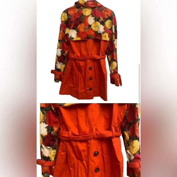 Anthropologie Elevenses Floral Trench Coat - Picture 4 of 14